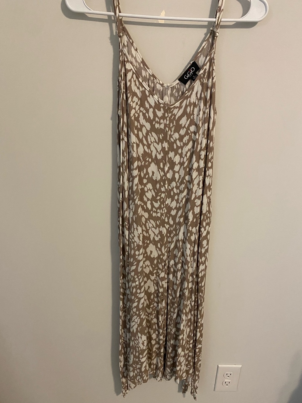 Beige and White Romper